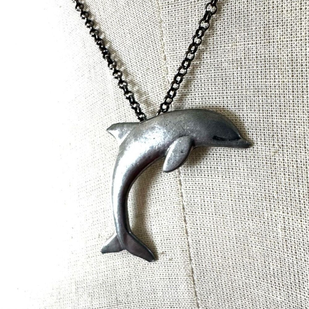 Nathaniel Pewter Dolphin pendant Necklace